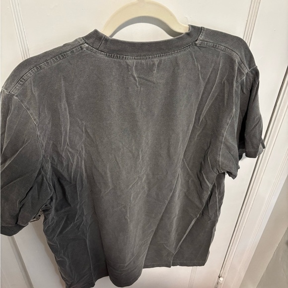 Anine Bing Charcoal Tee with Orange and White Graphic - Picture 5 of 7